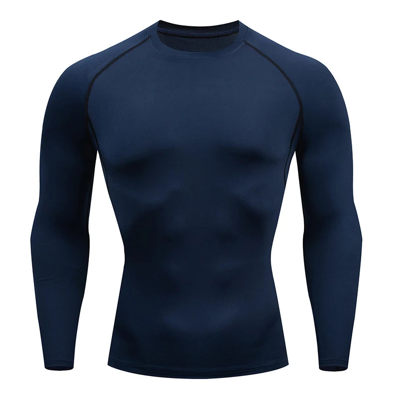 Men's Compression Running Shirt - Long Sleeve Fitness Shirt, Dry Fit Sportswear for Gym, Training & Jogging