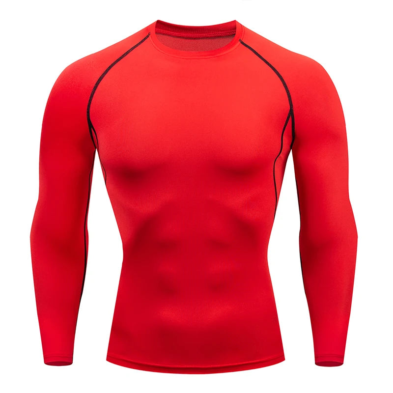 Men's Compression Running Shirt - Long Sleeve Fitness Shirt, Dry Fit Sportswear for Gym, Training & Jogging