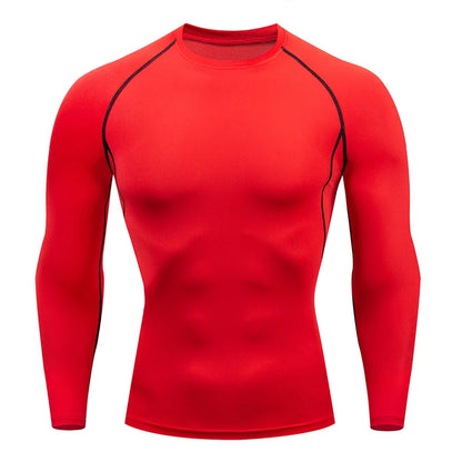 Men's Compression Running Shirt - Long Sleeve Fitness Shirt, Dry Fit Sportswear for Gym, Training & Jogging