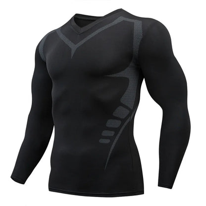 Men's Compression Running Shirt – Quick Dry Fitness Top for Gym & Sports Training