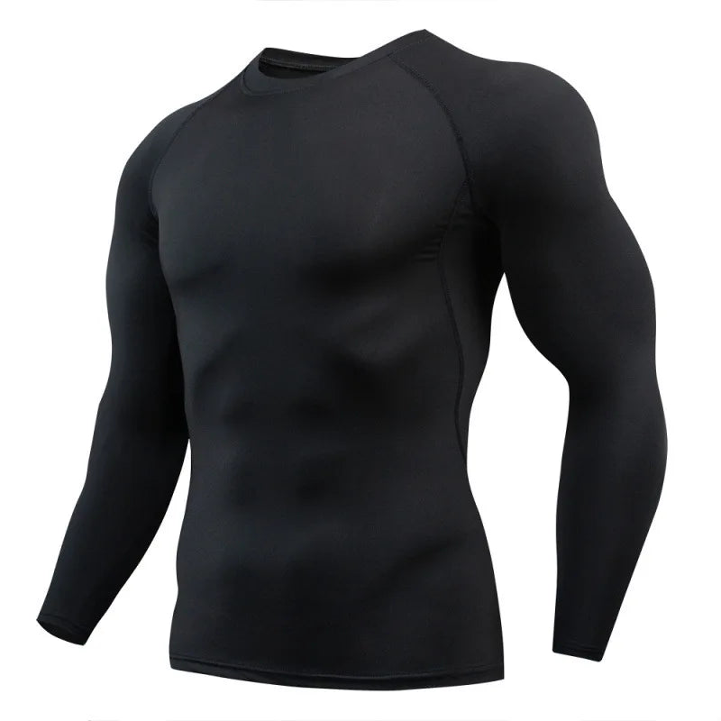 Men's Compression Running Shirt – Quick Dry Fitness Top for Gym & Sports Training