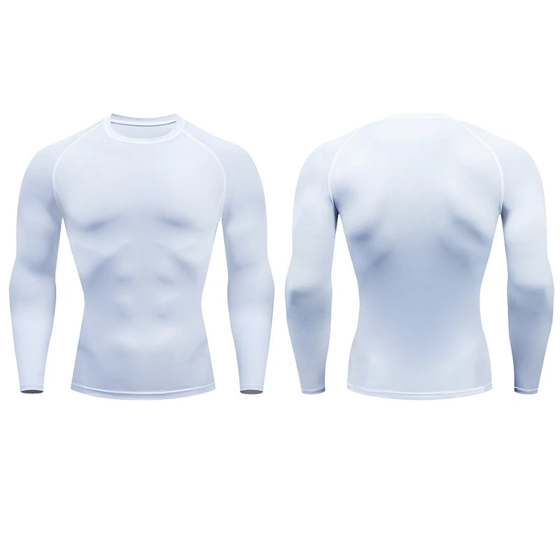 Men's Compression Running Shirt - Long Sleeve Fitness Shirt, Dry Fit Sportswear for Gym, Training & Jogging