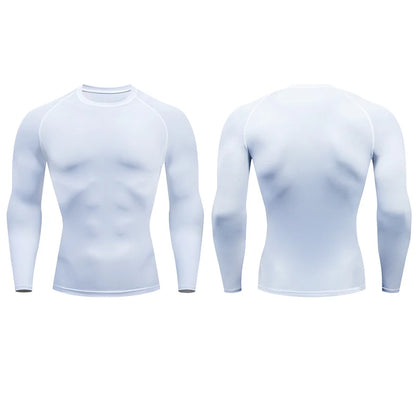 Men's Compression Running Shirt - Long Sleeve Fitness Shirt, Dry Fit Sportswear for Gym, Training & Jogging