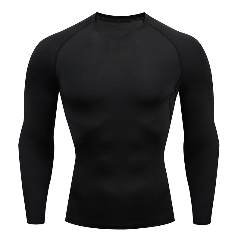 Men's Compression Running Shirt - Long Sleeve Fitness Shirt, Dry Fit Sportswear for Gym, Training & Jogging