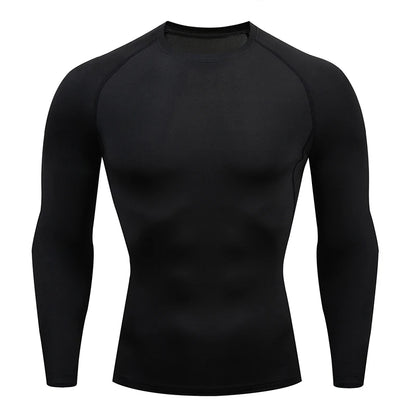 Men's Compression Running Shirt - Long Sleeve Fitness Shirt, Dry Fit Sportswear for Gym, Training & Jogging
