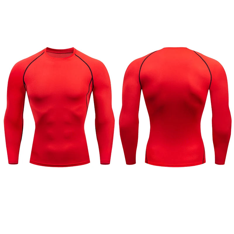 Men's Compression Running Shirt - Long Sleeve Fitness Shirt, Dry Fit Sportswear for Gym, Training & Jogging