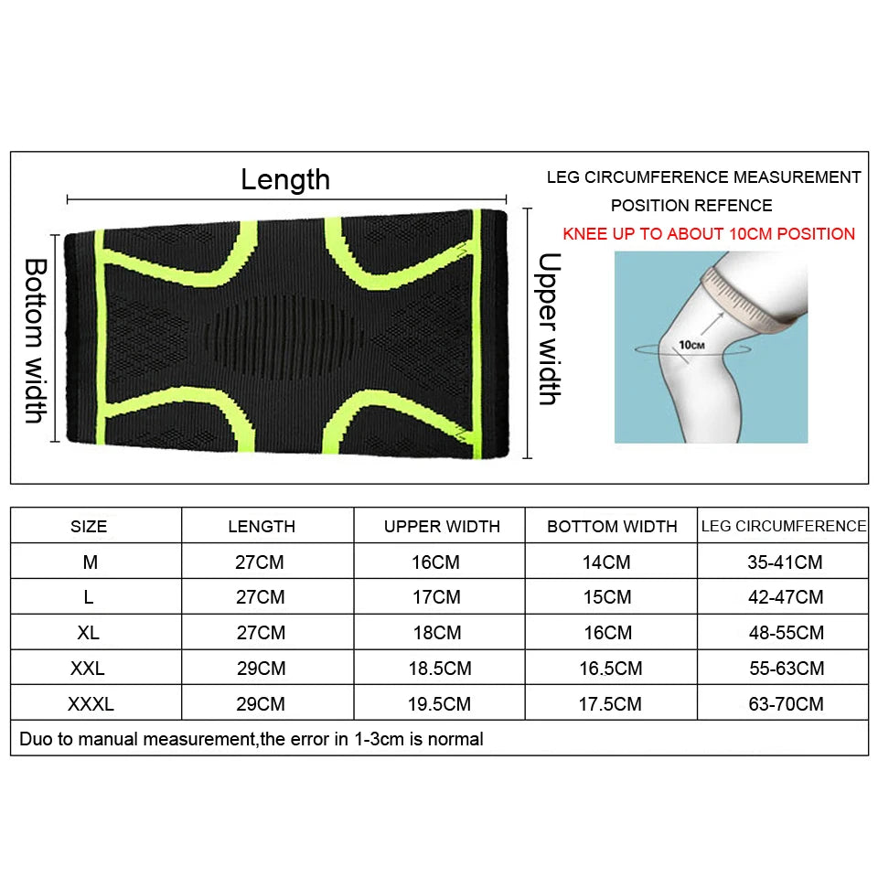 Fitness Knee Support Brace – Elastic Compression Sleeve for Running, Cycling, Basketball & Volleyball