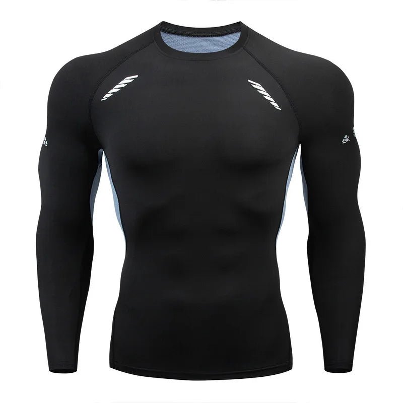 Men's Compression Running Shirt – Quick Dry Fitness Top for Gym & Sports Training