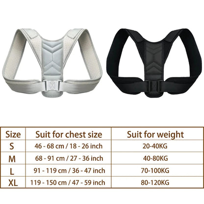 Adjustable Back Posture Corrector & Neck Brace – Shoulder Support for Home & Office