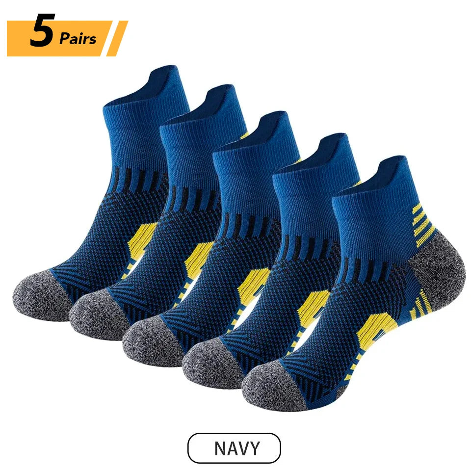Men's Sport Socks – Breathable Cotton Running & Basketball Socks for Outdoor Training (3/5/9 Pairs