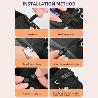 8mm No Tie Shoe Laces – Press Lock Elastic Shoelaces for Kids & Adults, Widened Flat No-Tie Sneakers Laces
