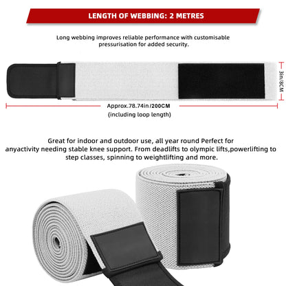 Knee Wraps for Squatting & Powerlifting – Support Bands for CrossFit, Weightlifting & Deadlifts