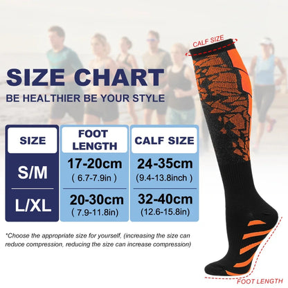 Compression Socks 20-30mmHg – High Stockings for Sports & Recovery (1 Pair)