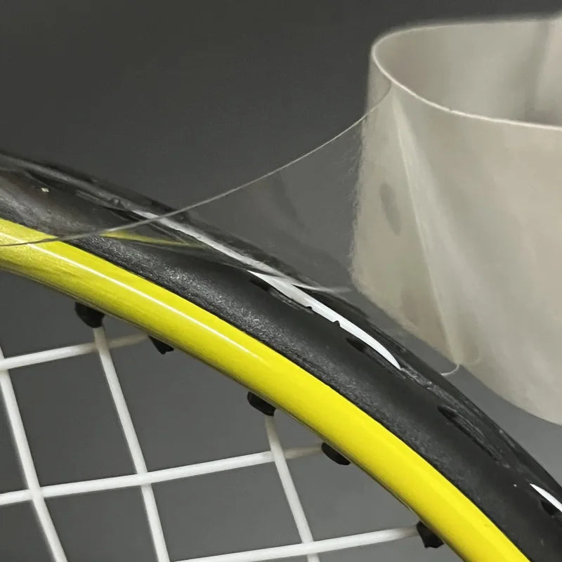 2 Pcs Self-Adhesive Tennis Racket Head Edge Protector Tape (Transparent TPU)