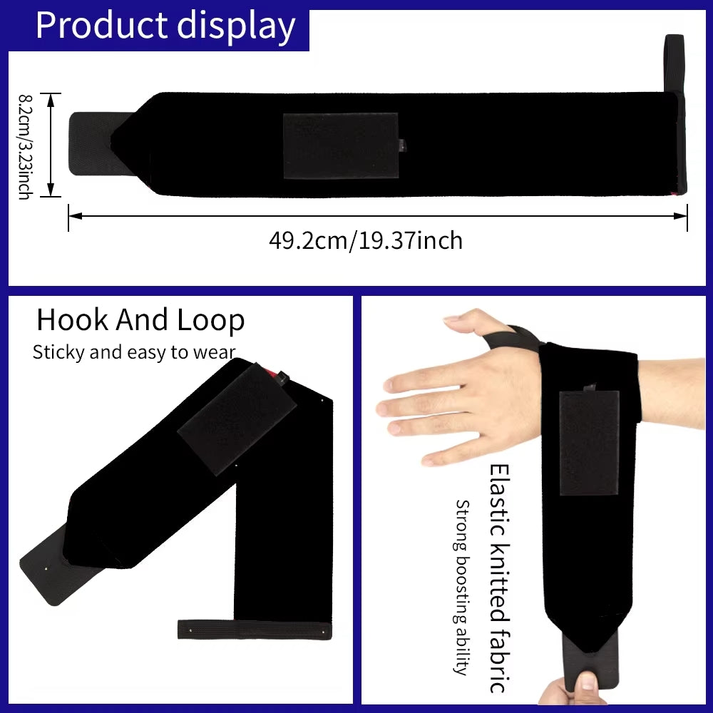 Wrist Support Brace - 1 Pair Extra Strength Weight Lifting Wrist Wraps for Gym & Fitness Training