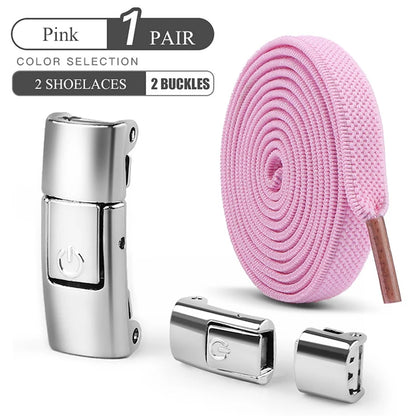 8mm No Tie Shoe Laces – Press Lock Elastic Shoelaces for Kids & Adults, Widened Flat No-Tie Sneakers Laces