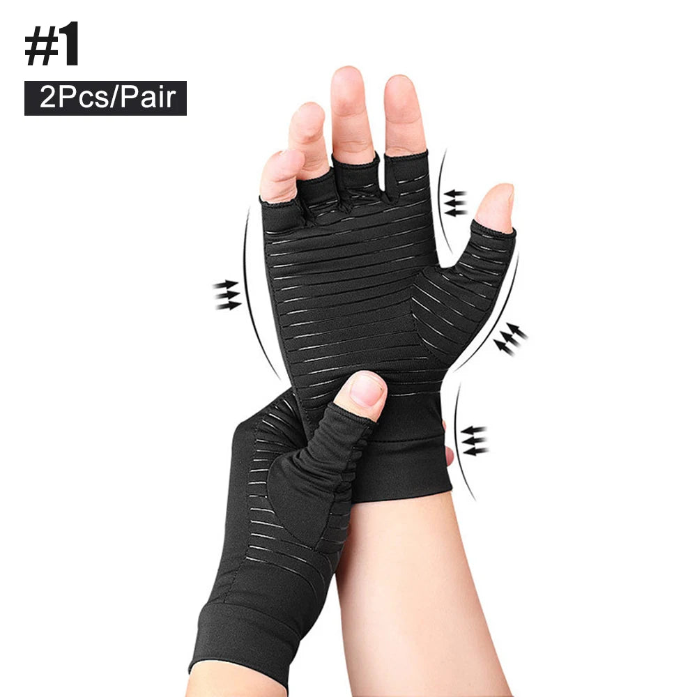 Copper Arthritis Compression Gloves – Fingerless Gloves for Typing & Relief (Women & Men)