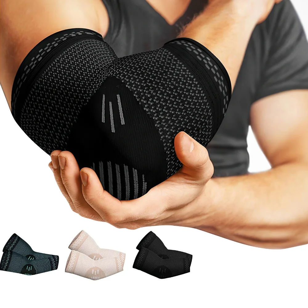 Elastic Elbow Brace Support Sleeve – Breathable Compression Arm Pad for Sports & Injury Recovery – 1PC