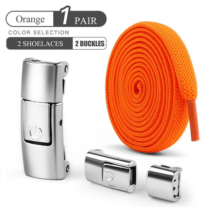 8mm No Tie Shoe Laces – Press Lock Elastic Shoelaces for Kids & Adults, Widened Flat No-Tie Sneakers Laces