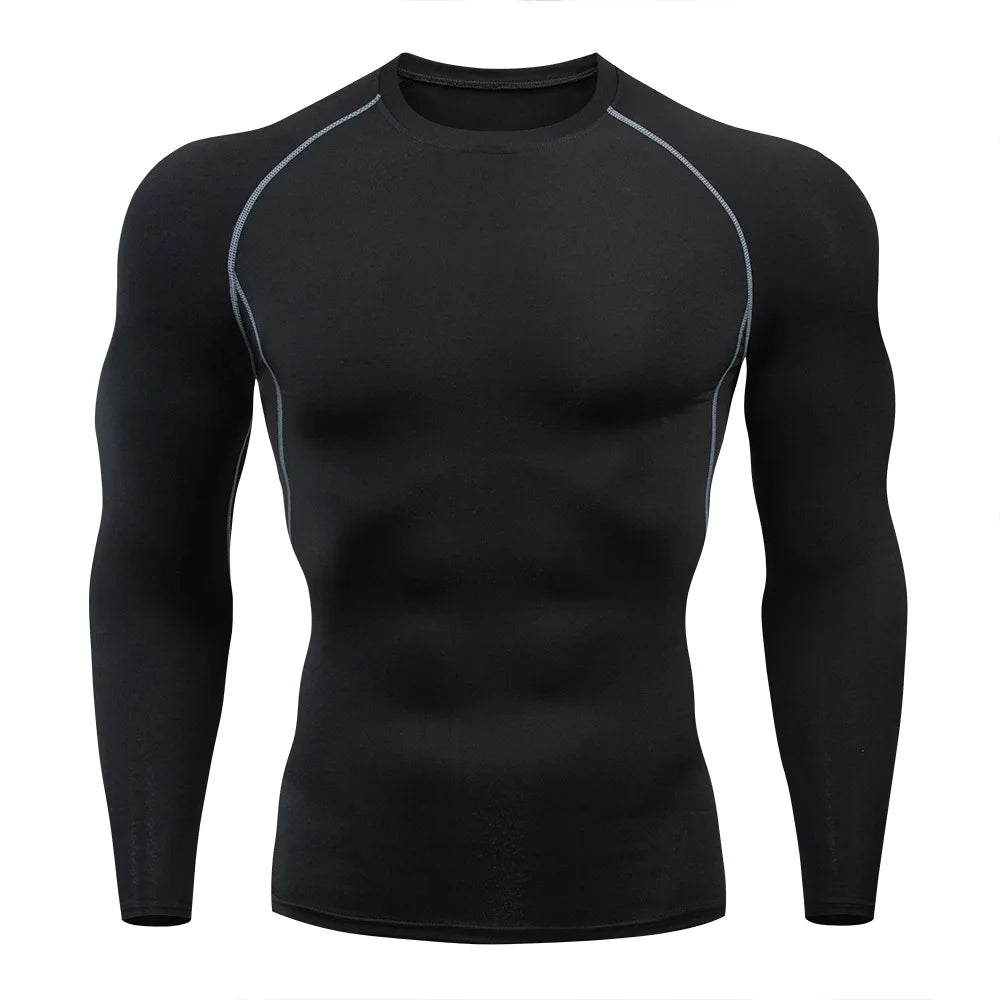 Men's Compression Running Shirt – Quick Dry Fitness Top for Gym & Sports Training