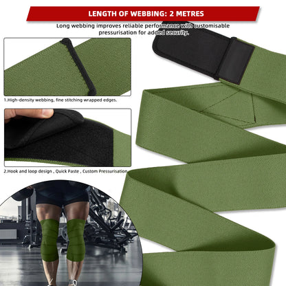 Knee Wraps for Squatting & Powerlifting – Support Bands for CrossFit, Weightlifting & Deadlifts