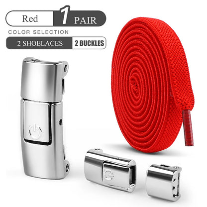 8mm No Tie Shoe Laces – Press Lock Elastic Shoelaces for Kids & Adults, Widened Flat No-Tie Sneakers Laces
