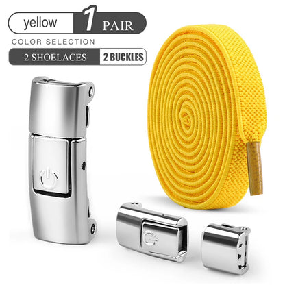 8mm No Tie Shoe Laces – Press Lock Elastic Shoelaces for Kids & Adults, Widened Flat No-Tie Sneakers Laces