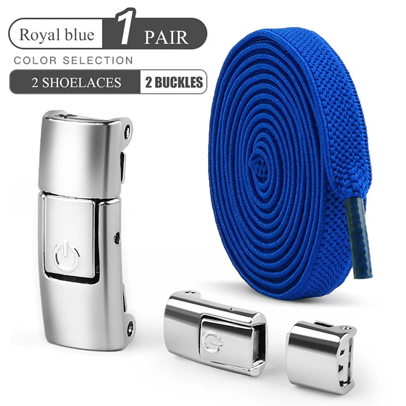 8mm No Tie Shoe Laces – Press Lock Elastic Shoelaces for Kids & Adults, Widened Flat No-Tie Sneakers Laces