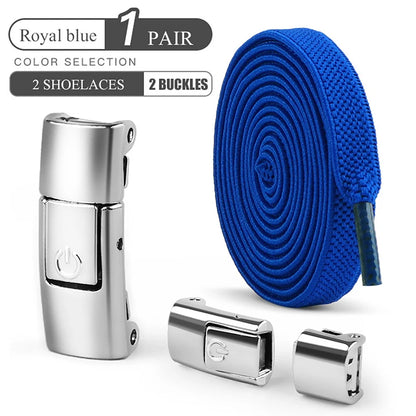 8mm No Tie Shoe Laces – Press Lock Elastic Shoelaces for Kids & Adults, Widened Flat No-Tie Sneakers Laces