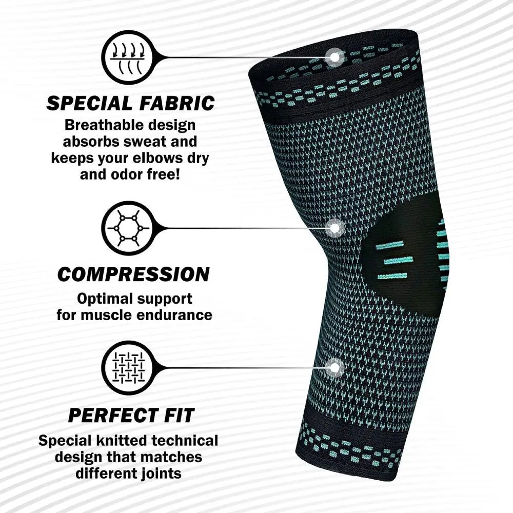Elastic Elbow Brace Support Sleeve – Breathable Compression Arm Pad for Sports & Injury Recovery – 1PC
