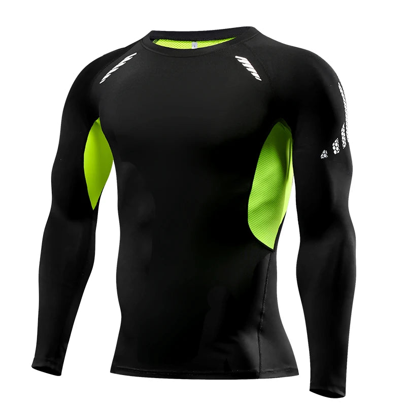 Men's Compression Running Shirt - Long Sleeve Fitness Shirt, Dry Fit Sportswear for Gym, Training & Jogging
