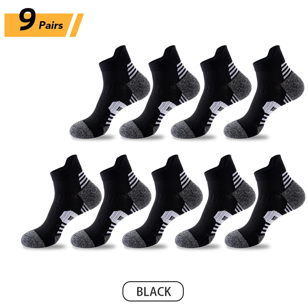 Men's Sport Socks – Breathable Cotton Running & Basketball Socks for Outdoor Training (3/5/9 Pairs