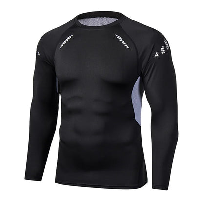 Men's Compression Running Shirt - Long Sleeve Fitness Shirt, Dry Fit Sportswear for Gym, Training & Jogging