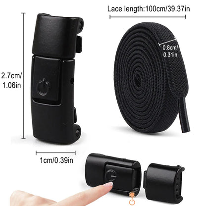 8mm No Tie Shoe Laces – Press Lock Elastic Shoelaces for Kids & Adults, Widened Flat No-Tie Sneakers Laces