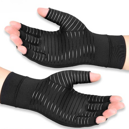 Copper Arthritis Compression Gloves – Fingerless Gloves for Typing & Relief (Women & Men)
