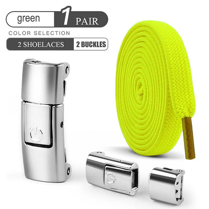 8mm No Tie Shoe Laces – Press Lock Elastic Shoelaces for Kids & Adults, Widened Flat No-Tie Sneakers Laces