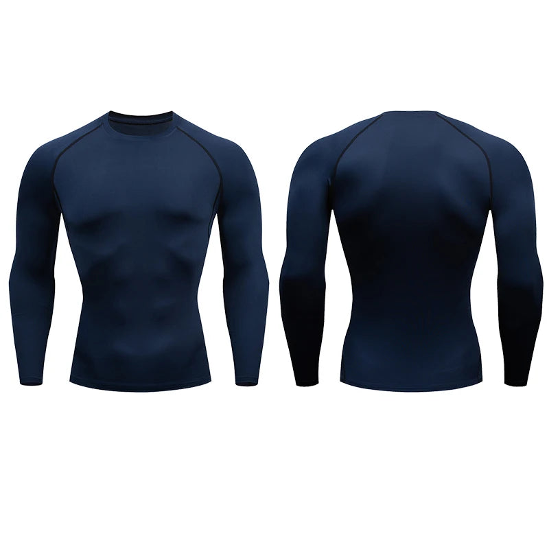 Men's Compression Running Shirt - Long Sleeve Fitness Shirt, Dry Fit Sportswear for Gym, Training & Jogging