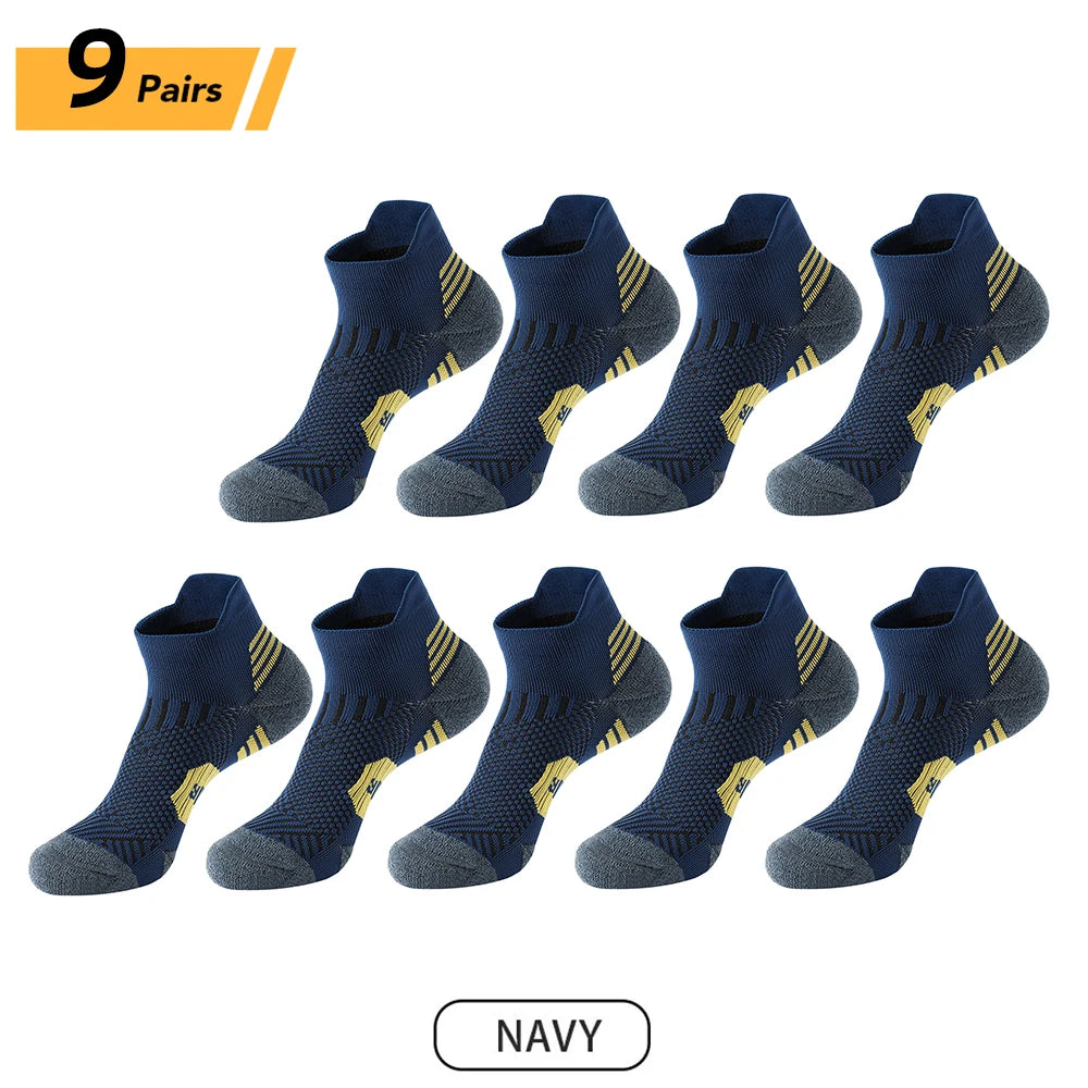 Men's Sport Socks – Breathable Cotton Running & Basketball Socks for Outdoor Training (3/5/9 Pairs