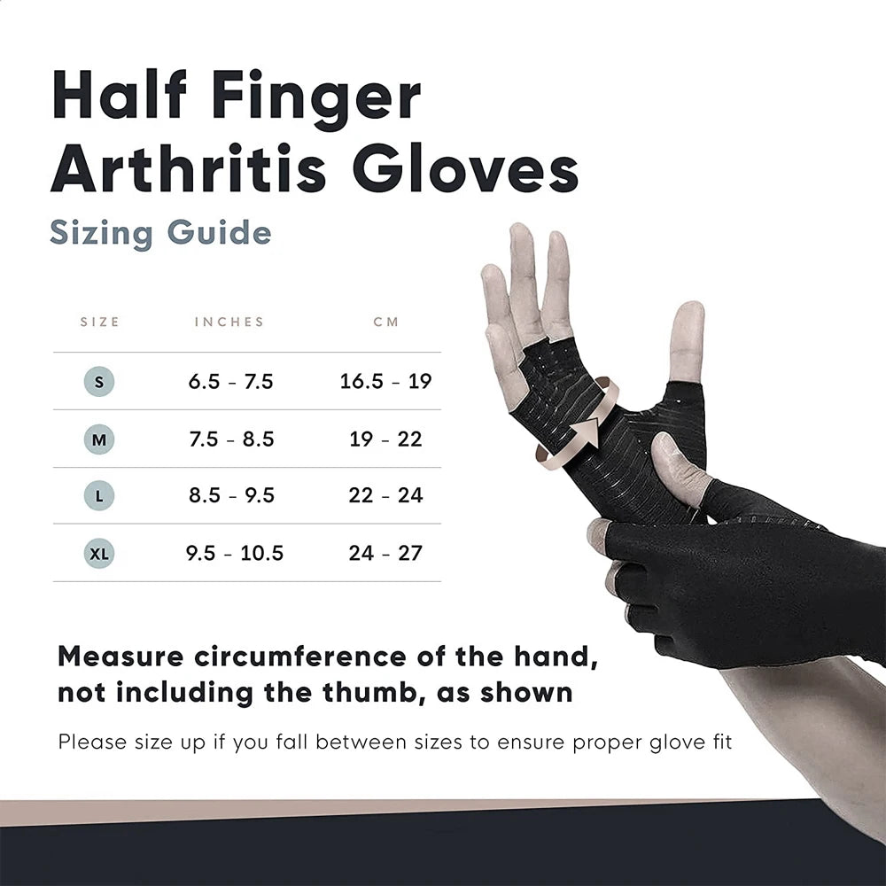 Copper Arthritis Compression Gloves – Fingerless Gloves for Typing & Relief (Women & Men)