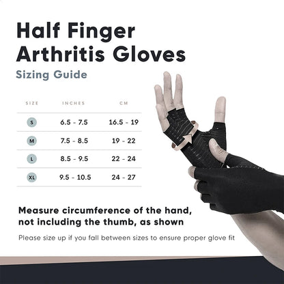 Copper Arthritis Compression Gloves – Fingerless Gloves for Typing & Relief (Women & Men)