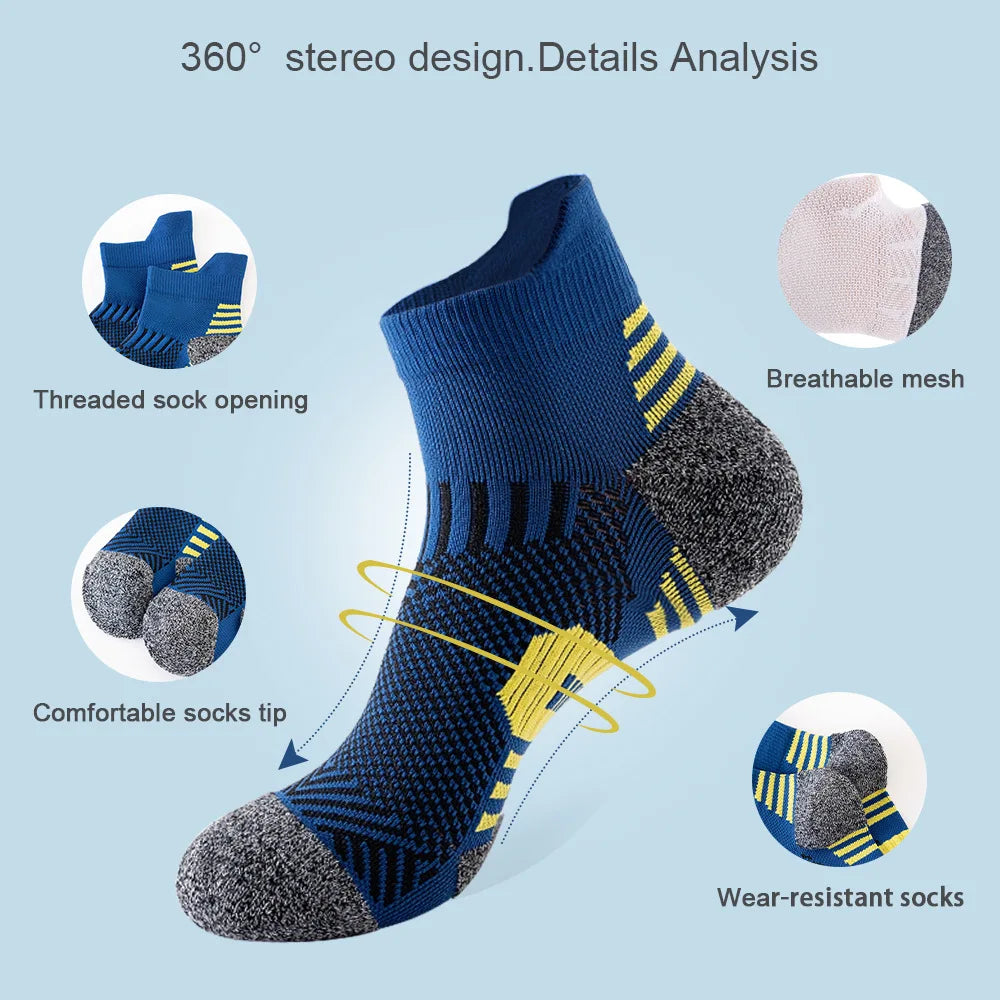 Men's Sport Socks – Breathable Cotton Running & Basketball Socks for Outdoor Training (3/5/9 Pairs