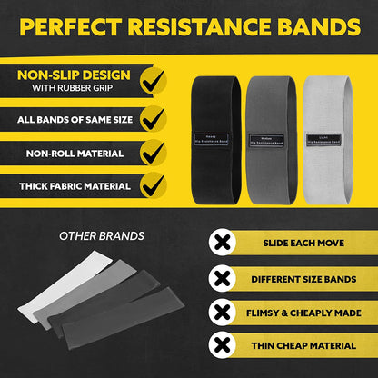 Fabric Resistance Hip Booty Bands – Glute & Thigh Elastic Bands for Squats & Yoga