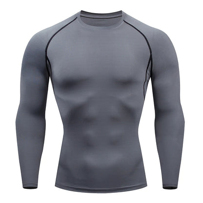 Men's Compression Running Shirt - Long Sleeve Fitness Shirt, Dry Fit Sportswear for Gym, Training & Jogging