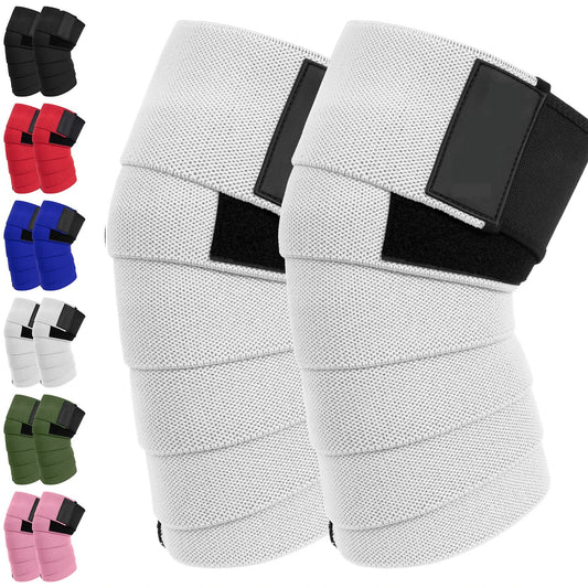 Knee Wraps for Squatting & Powerlifting – Support Bands for CrossFit, Weightlifting & Deadlifts
