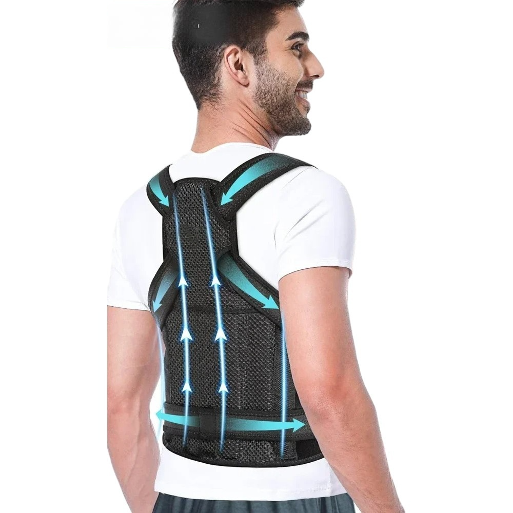 Back Brace Posture Corrector for Men & Women - Full Back Support for Neck, Shoulder, Spine Pain Relief - Scoliosis Treatment