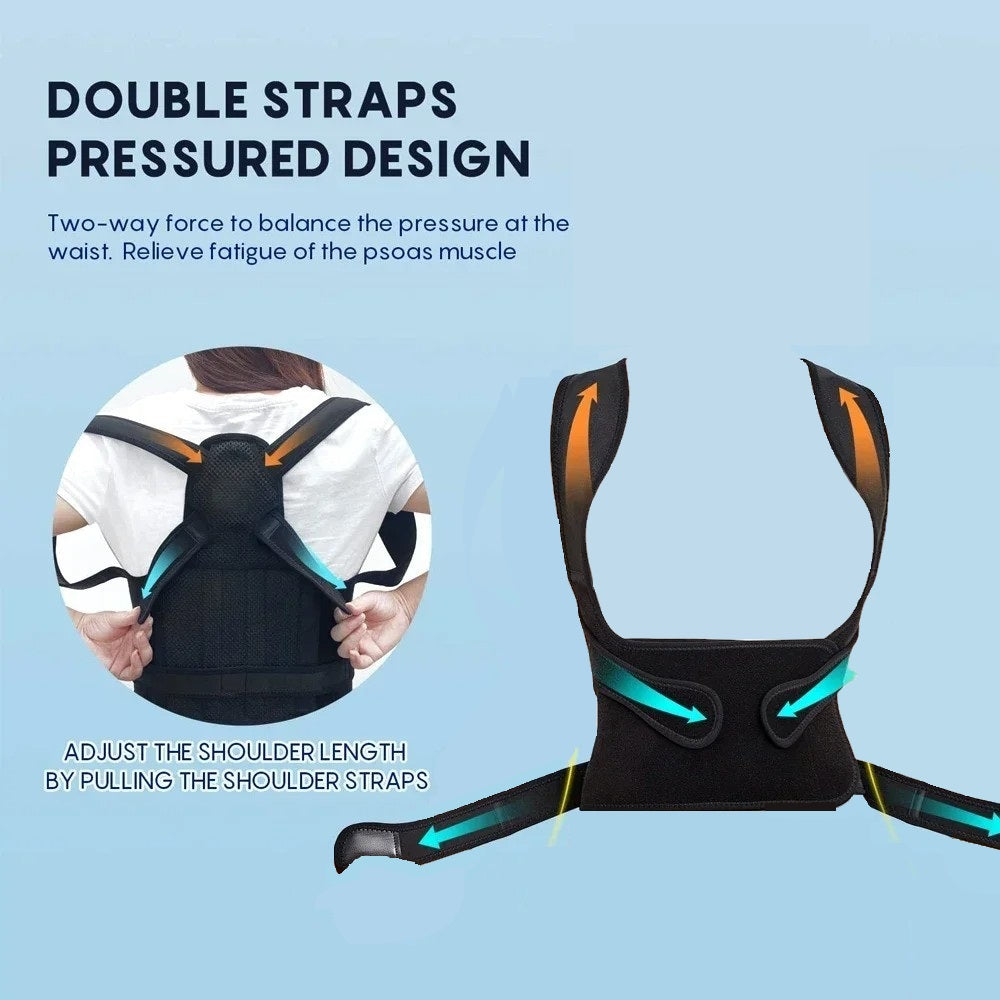 Back Brace Posture Corrector for Men & Women - Full Back Support for Neck, Shoulder, Spine Pain Relief - Scoliosis Treatment