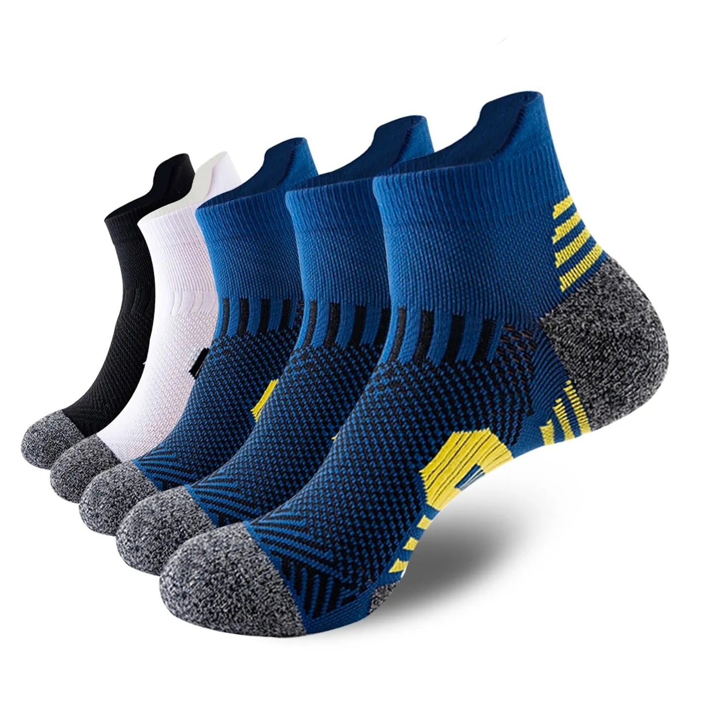 Men's Sport Socks – Breathable Cotton Running & Basketball Socks for Outdoor Training (3/5/9 Pairs